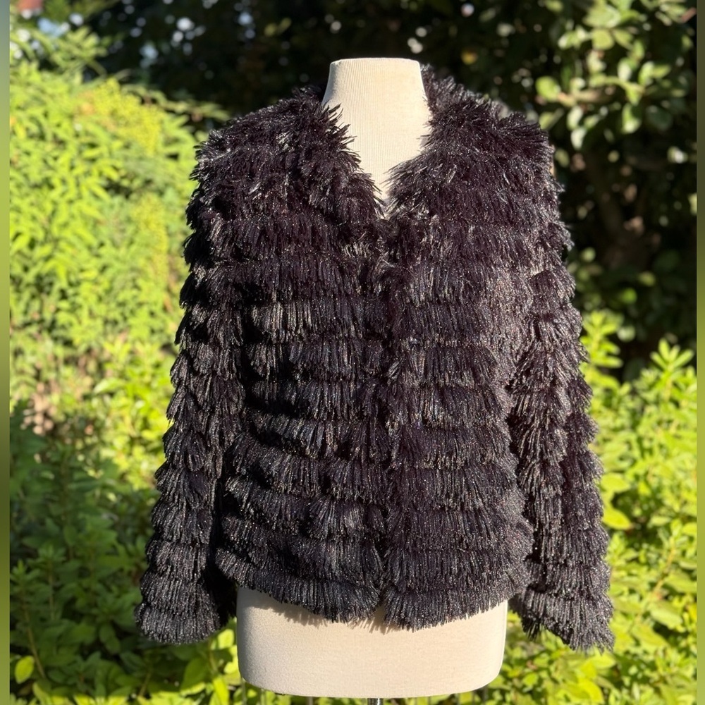 She + Sky chic faux fur shimmery teddy jacket - size M